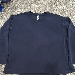 Zella Blue Boxy 3/4 Sleeve Sweatshirt